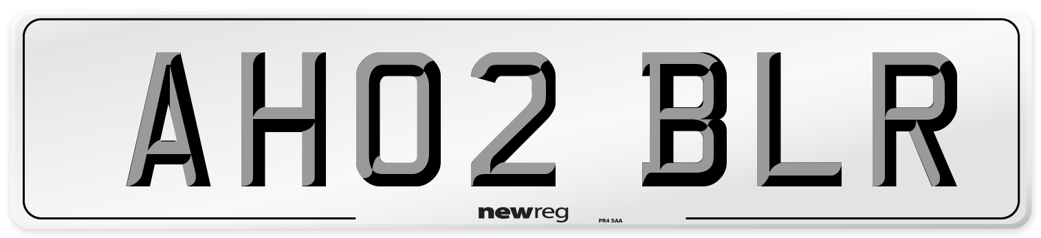 AH02 BLR Number Plate from New Reg